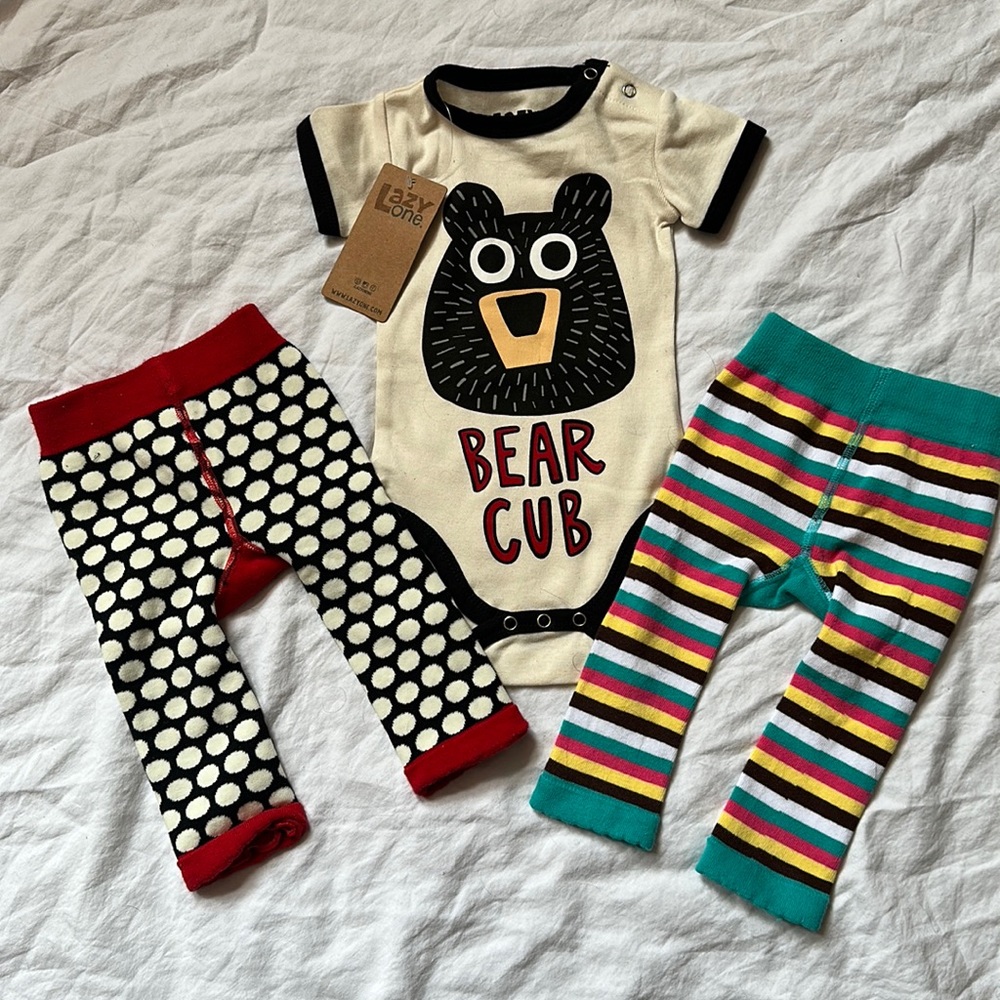 Lazy One Bear Outfit Set size 6 months